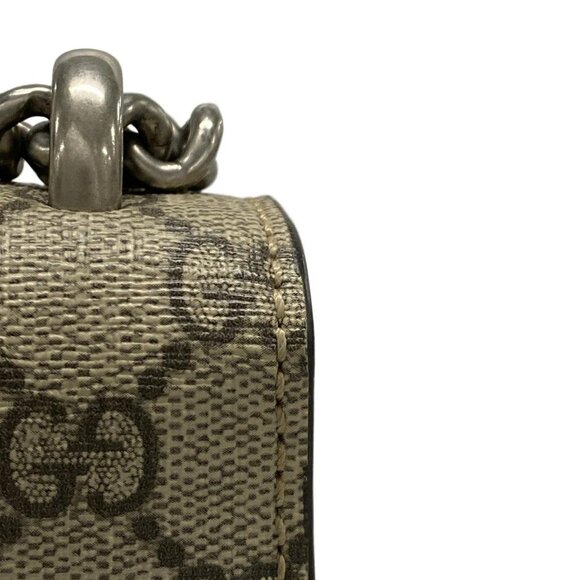 Auth GUCCI Dionysus /GG Supreme 421970 Beige Ebony PVC Suede Shoulder Bag - Picture 7 of 16